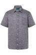 Košile Boston Park, lněná směs, krátké rukávy, pruhy, Kent límeček, Comfort střih, do 8XL