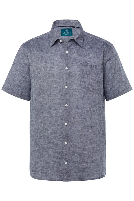 Košile Boston Park, lněná směs, krátké rukávy, pruhy, Kent límeček, Comfort střih, do 8XL