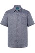 Košile Boston Park, lněná směs, krátké rukávy, pruhy, Kent límeček, Comfort střih, do 8XL