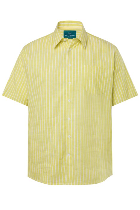 Košile Boston Park, lněná směs, krátké rukávy, pruhy, Kent límeček, Comfort střih, do 8XL