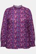 Bluse, smockdetaljer, A-linje, ståkrage, lange ermer