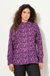 Bluse, smockdetaljer, A-linje, ståkrage, lange ermer