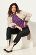 Bluse, smockdetaljer, A-linje, ståkrage, lange ermer