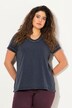 Camiseta, cold dyed, remaches decorativos, escote en V, media manga