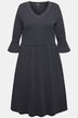 Jerseykleid, Rollkanten, A-Linie, V-Ausschnitt, 3/4-Arm