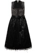 Dirndl, leopardí top, hranatý výstřih, bez rukávů