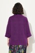 Ribbed Panel 3/4 Sleeve Turtleneck Sweater