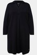 Abito in jersey punto Roma con collo da camicia, tasche, scollo a V e maniche lunghe