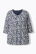 T-shirt avec plis fantaisie, décolleté en V et manches 3/4, coupe évasée