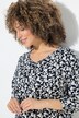 T-shirt avec plis fantaisie, décolleté en V et manches 3/4, coupe évasée