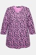 Floral 3/4 Sleeve V-Neck A-Line Tee