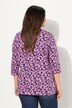Floral 3/4 Sleeve V-Neck A-Line Tee