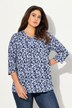 T-shirt, A-lijn, V-hals, sierplooien, 3/4-mouw