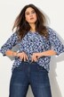 T-shirt, A-lijn, V-hals, sierplooien, 3/4-mouw