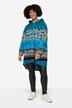Sudadera con capucha, rayas estampadas, capucha, manga larga
