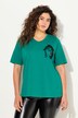 T-shirt avec broderies, col en V et manches courtes. Coupe Classic Fit.