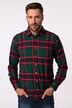 Chemise JP 1880 en flanelle à carreaux, manches longues et col Kent, coupe Modern Fit - jusqu'au 8 XL