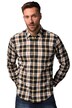 Kostkovaná flanelová košile JP1880, dlouhé rukávy, Kent límeček, Modern střih, do 8XL