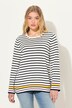 Pull en maille rayé, col rond et manches longues
