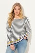 Pull en maille rayé, col rond et manches longues