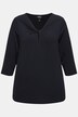 Shirt, gedrapeerde halslijn, classic, 3/4-mouwen