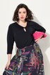 Shirt, gedrapeerde halslijn, classic, 3/4-mouwen