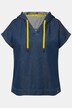 Blusa di jeans con cappuccio e scollo a V