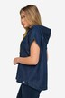 Blusa di jeans con cappuccio e scollo a V