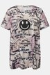T-shirt dal taglio oversize con Smiley, fantasia a ghirigori, scollo a girocollo e mezze maniche