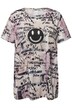 Tričko, oversize, klikatý vzor, Smiley, kulatý výstřih, krátké rukávy