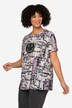 T-shirt dal taglio oversize con Smiley, fantasia a ghirigori, scollo a girocollo e mezze maniche