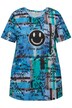 Tričko, oversize, klikatý vzor, Smiley, kulatý výstřih, krátké rukávy