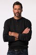 JP 1880 henley, lange mouwen, piqué, tot 8XL