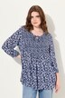 Floral Smocked Bodice Blouse