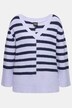 Pullover, striber, oversized, rund hals, lange ærmer