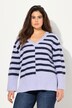 Pullover, striber, oversized, rund hals, lange ærmer