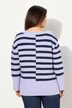 Pullover, striber, oversized, rund hals, lange ærmer