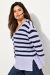 Pullover, striber, oversized, rund hals, lange ærmer