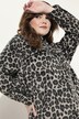 Veste chemisier motif léopard, col chemise et manches longues