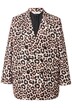 Blejzr, rovný střih, dvojřadý, leopardí potisk, dlouhé rukávy