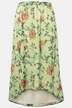 Midiskjørt, A-linje, chiffon, blomstertrykk, elastisk linning