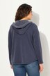 Hoodie, open afgewerkt, capuchon, V-hals, lange mouwen
