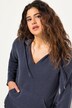 Hoodie, open afgewerkt, capuchon, V-hals, lange mouwen
