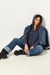 Hoodie, open afgewerkt, capuchon, V-hals, lange mouwen