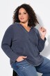 Hoodie, open afgewerkt, capuchon, V-hals, lange mouwen