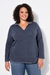 Hoodie, open afgewerkt, capuchon, V-hals, lange mouwen