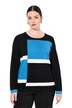 Svetr, barevné bloky, kulatý výstřih, dlouhé rukávy
