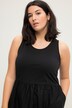 Vestido maxi, línea A, mezcla de materiales, cuello redondo, sin mangas, bordado calado