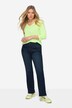 Jeans, straight denim, brede ben, med genanvendt polyester