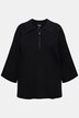 Pull avec coutures fantaisie, col polo, fermeture zippée et manches 3/4